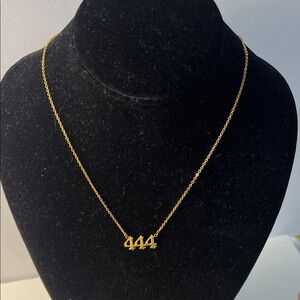 Angel Number 444 Gold Tone Necklace 16-18” adjustable